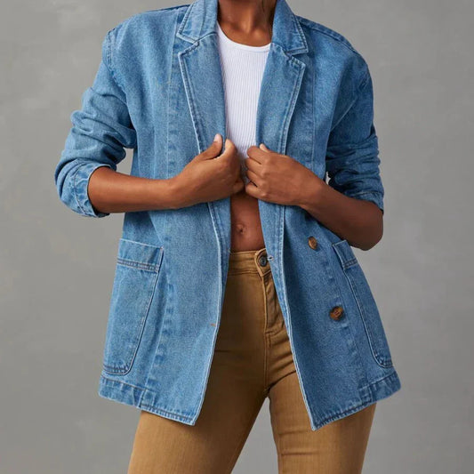 Nessa - nonchalant denim damesjack met zakken