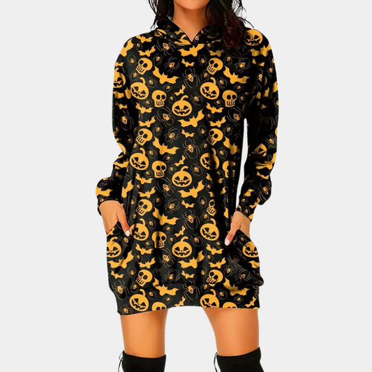 Csilla Trendy minijurk met capuchon voor Halloween