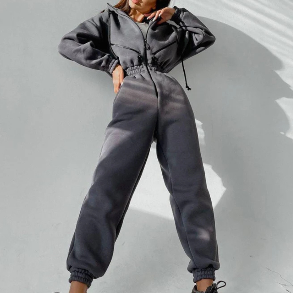 REBECCA Warme Jumpsuit met Capuchon voor Dames