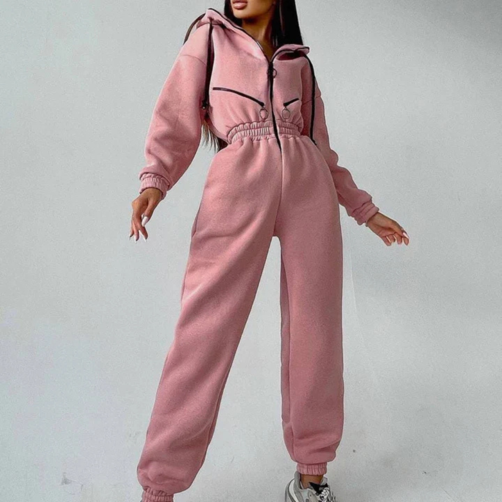 REBECCA Warme Jumpsuit met Capuchon voor Dames