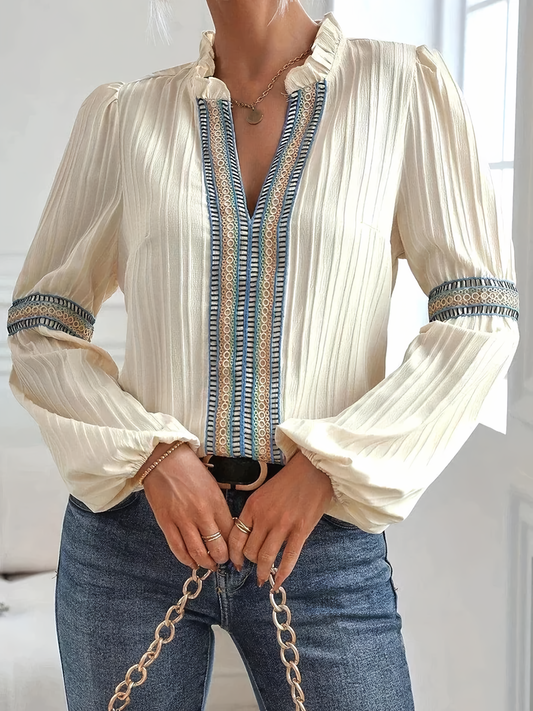 Damesblouse met kanten rand