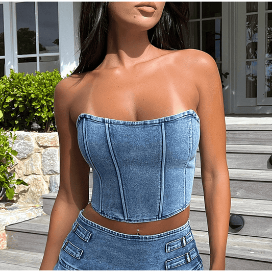 Top Feie - Denim top voor dames