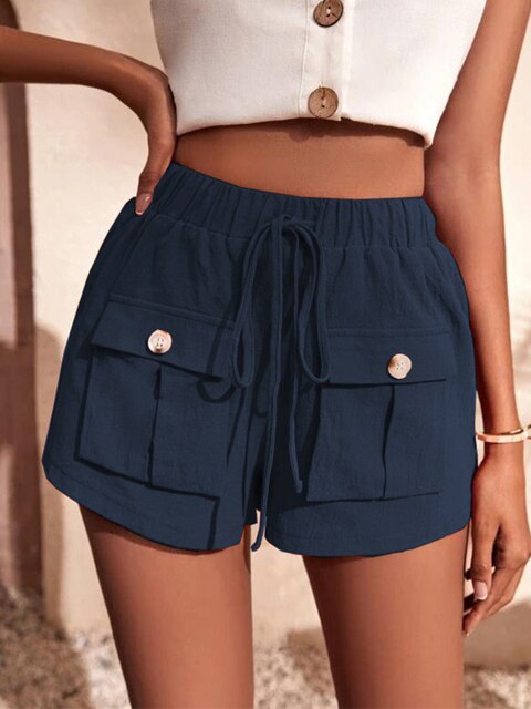 ALISHA - Casual cargoshort met elastische tailleband