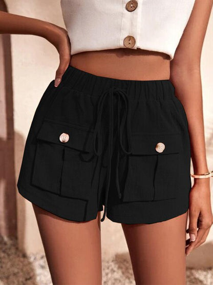 ALISHA - Casual cargoshort met elastische tailleband