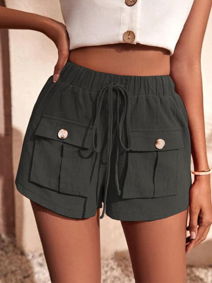 ALISHA - Casual cargoshort met elastische tailleband