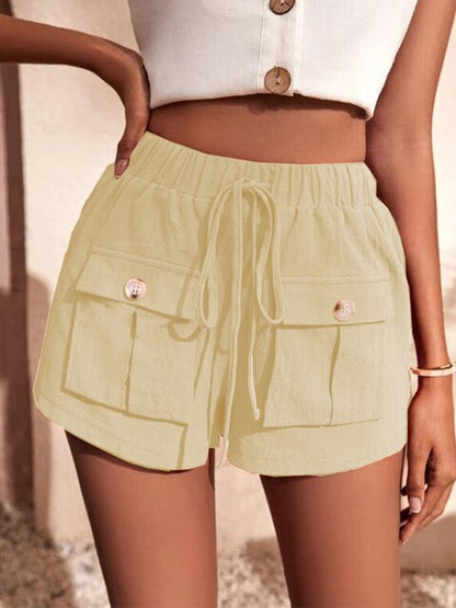 ALISHA - Casual cargoshort met elastische tailleband