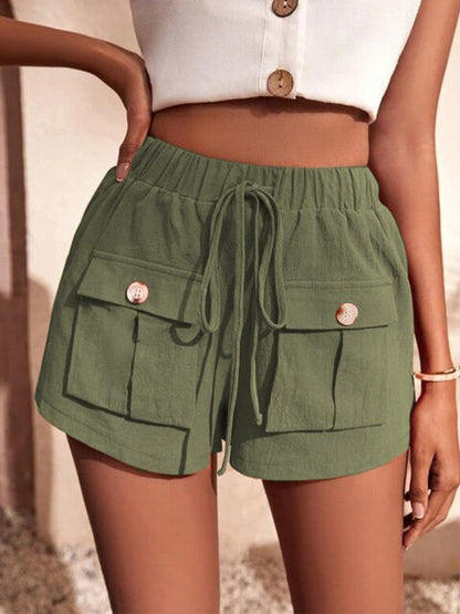ALISHA - Casual cargoshort met elastische tailleband