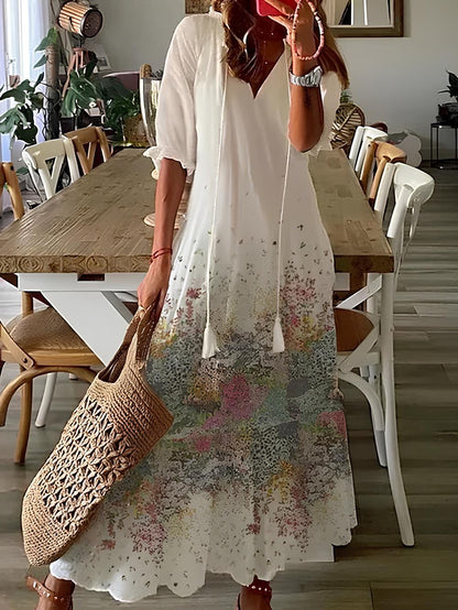 Cecille Jurk met lange mouwen en ruches voor dames