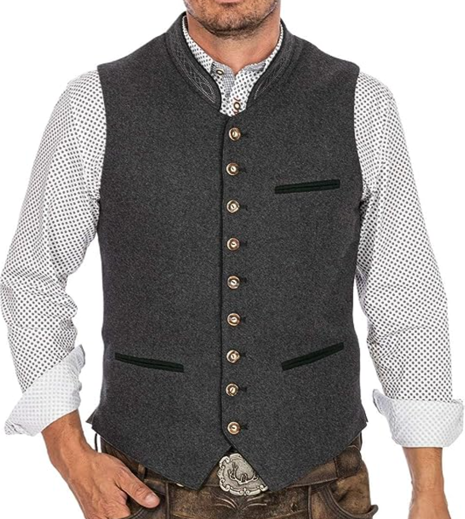 Ferrol Vest | Heren Casual Knoop Vest