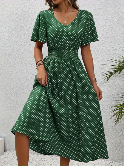 Chastienne Bedrukte Casual Jurk met korte mouwen