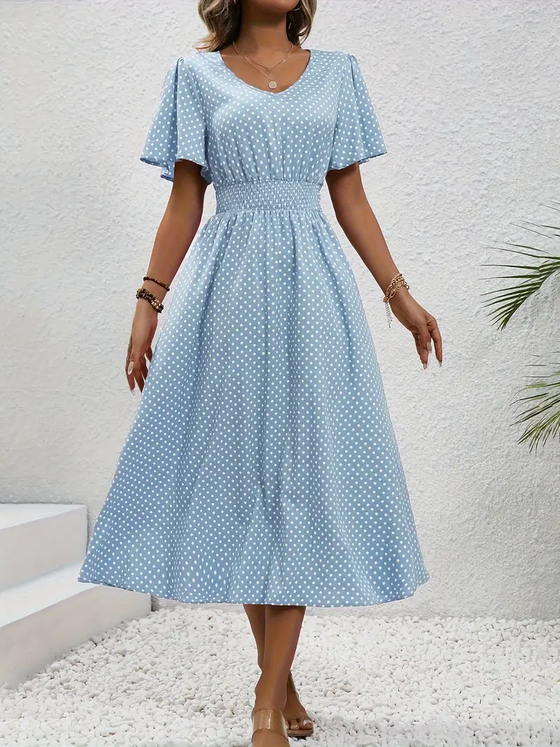 Chastienne Bedrukte Casual Jurk met korte mouwen