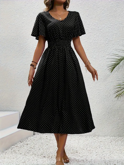 Chastienne Bedrukte Casual Jurk met korte mouwen