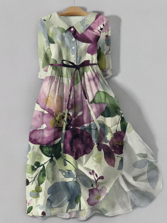 Chell Kanten bloemenjurk in vintage stijl