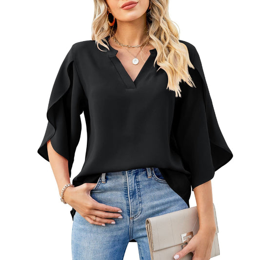 Chiffonmix Top – Petal Sleeves & Ademend Ontwerp