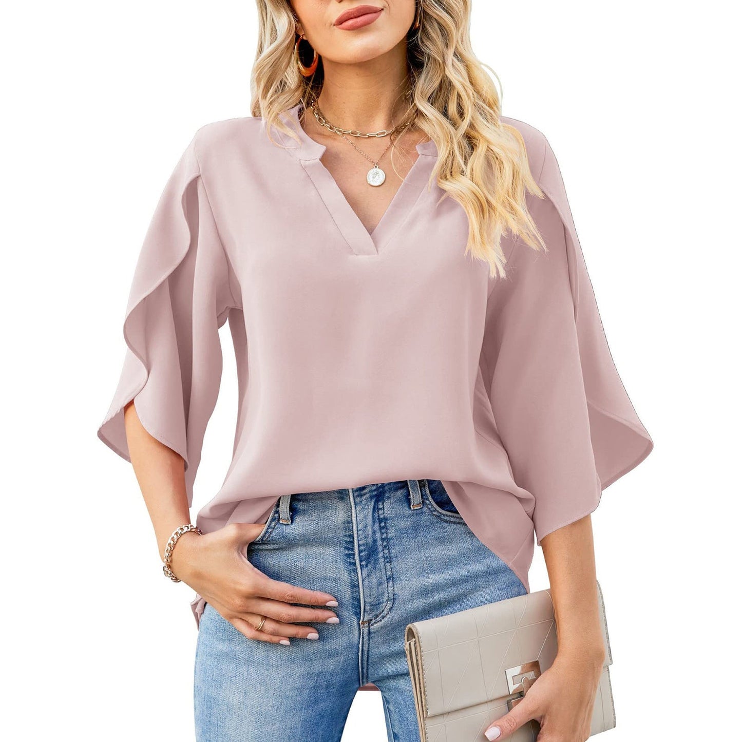 Chiffonmix Top – Petal Sleeves & Ademend Ontwerp