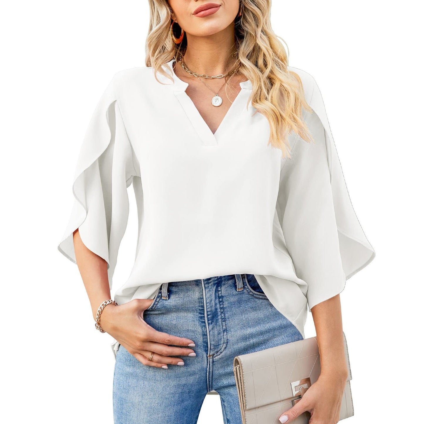 Chiffonmix Top – Petal Sleeves & Ademend Ontwerp