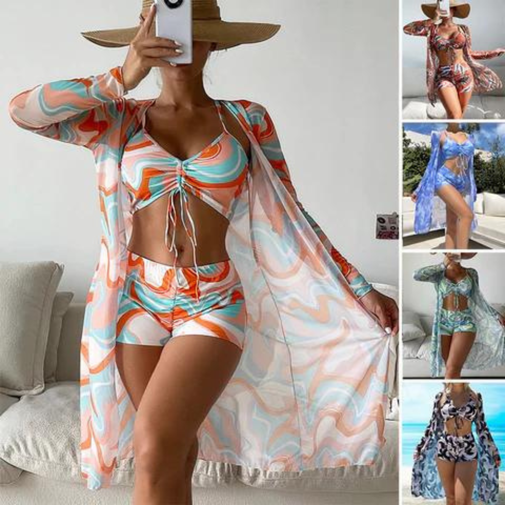 Cleo - Bikiniset met Hoge Taille en Cover-Up