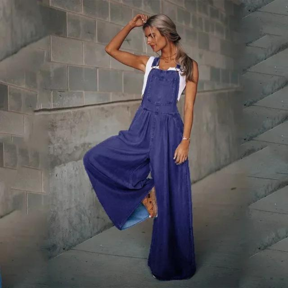 Ambre - Elegante Verstelbare Denim Jumpsuit