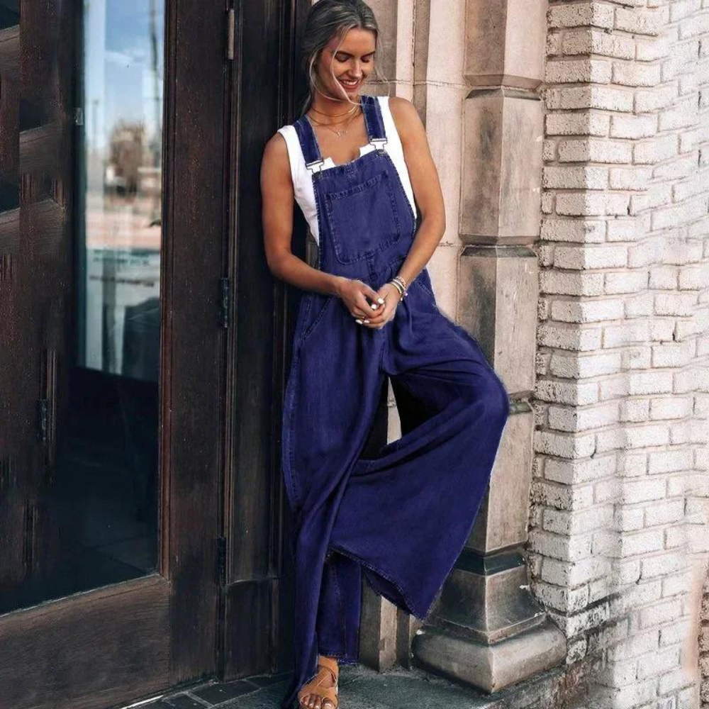 Ambre - Elegante Verstelbare Denim Jumpsuit