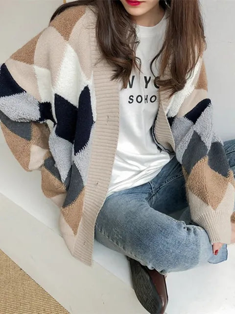 Aleda - Geruit knoopvest