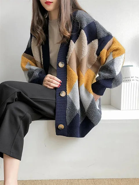 Aleda - Geruit knoopvest
