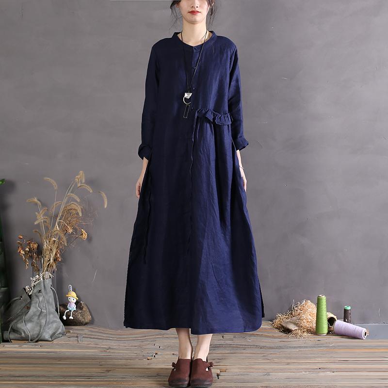 Courgette Vintage Maxi Jurk met Korte Mouwen