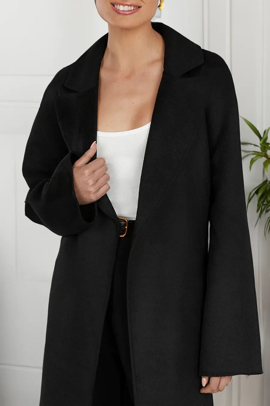 Maéva - Losse wollen trenchcoat