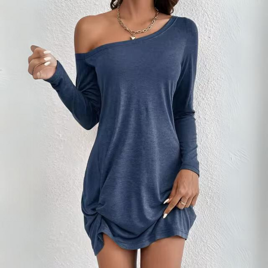 Delilah - Elegante off shoulder jurk met lange mouwen