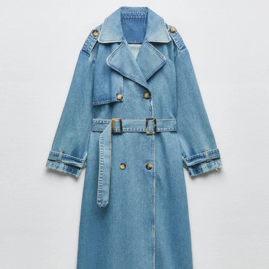 Emmanuelle - Denim trenchcoat