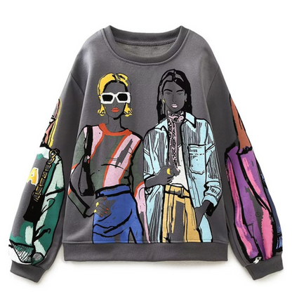 Amelie - Losvallend Sweatshirt Met Print Voor Dames