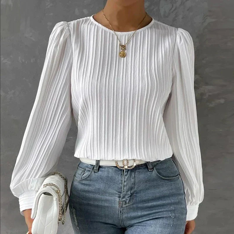 Dames blouse met plooi