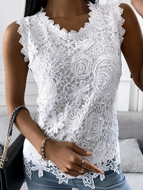 Dames vintage kanten top
