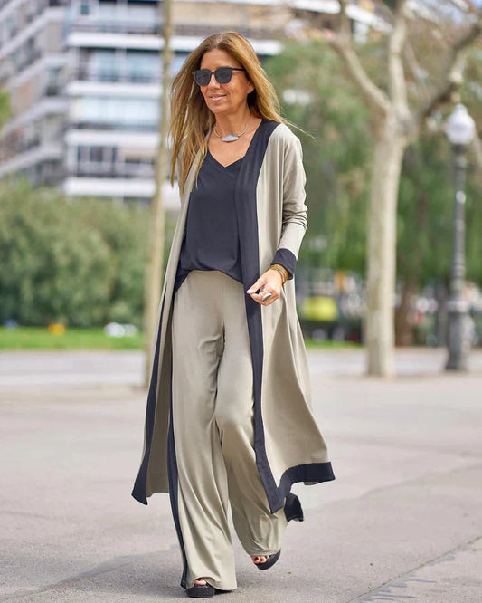 Ellana Katoen en linnen jurk met olieprint