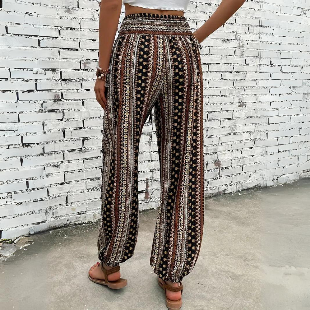 Ellie - Vintage bohemian damesbroek met elastische taille