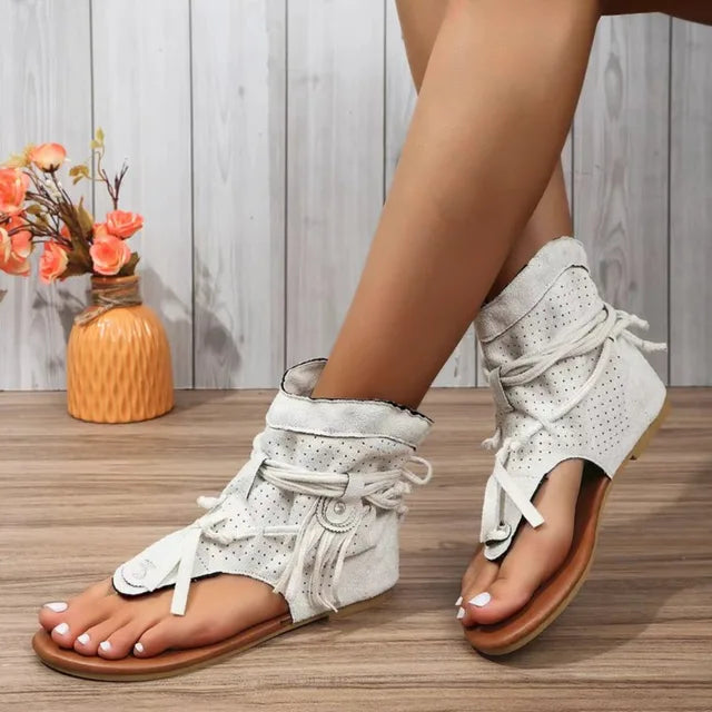 Emeline - Retro Vintage Suede Dames Sandalen