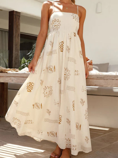 Emersyn Koelvallende Halter Maxi Jurk met Spaghetti Bandjes