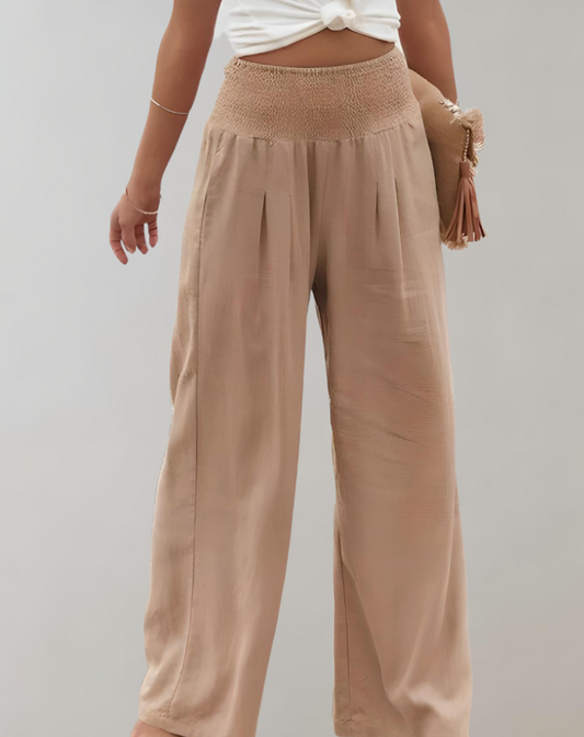 Erica | Wijde Plooi Broek | Elegante Casual Stijl | Lichtgewicht Stof