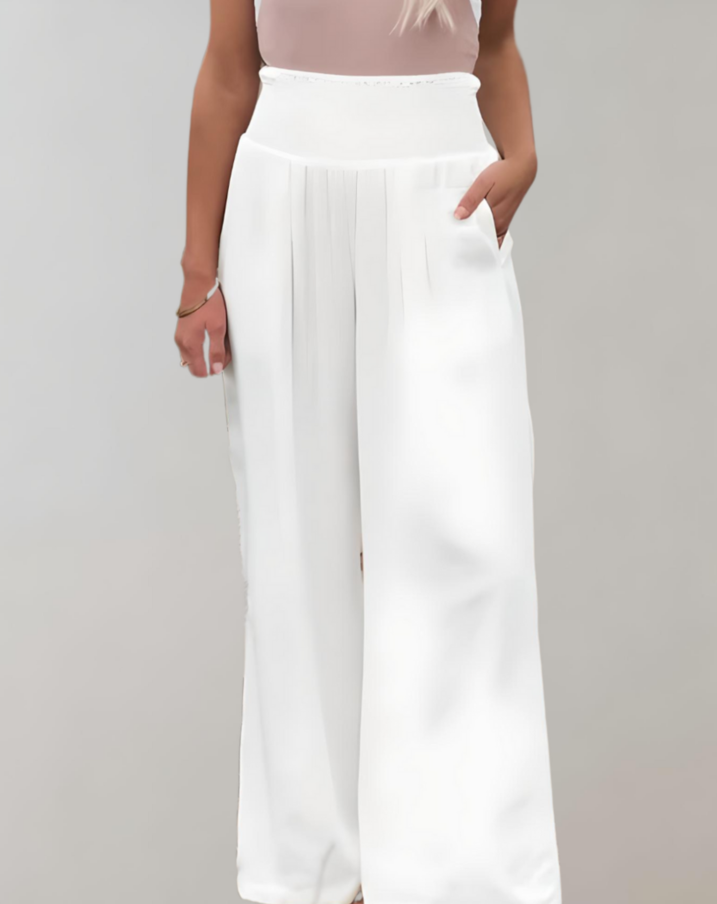 Erica | Wijde Plooi Broek | Elegante Casual Stijl | Lichtgewicht Stof