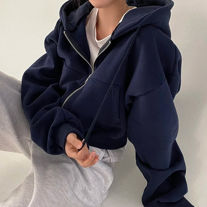 Oversized zip-up hoodie voor dames