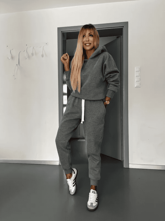 Sharon | Hoodie Jacket en Broek Co-Ord Set voor Winter Dameskledingcollectie