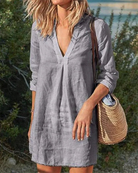 Gienne Casual jurken met vintagestijl en vhalslijn