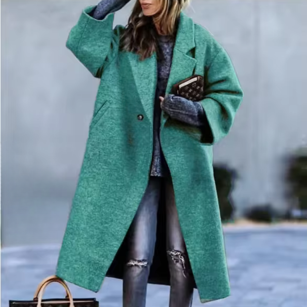 Gisele - Elegante lange mouwen winterjas