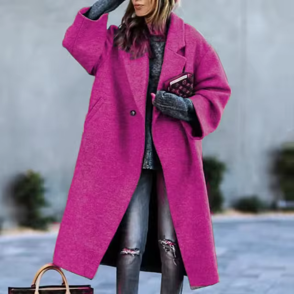 Gisele - Elegante lange mouwen winterjas