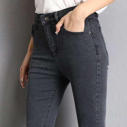 Skip dames spijkerbroek in gewassen denim