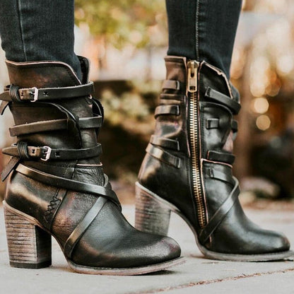 Short Boots with Heel and Straps | Perry Boots