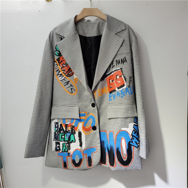 Marlene - Grote blazer met print