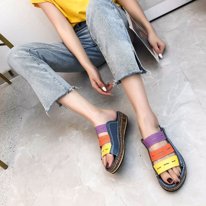 Sophia | Comfortabele Ondersteunende Driekleurige Sandalen voor Vrouwen