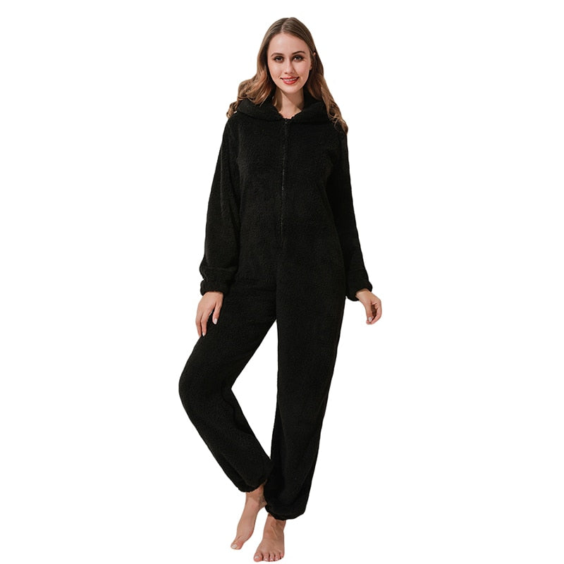 Winter Pluche Jumpsuit | Gevoerde Lange Mouw Pyjama