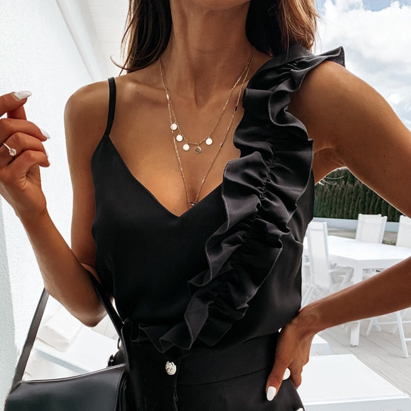 Lorraine - One-Shoulder Ruffle Top voor Dames - Chic & Trendy