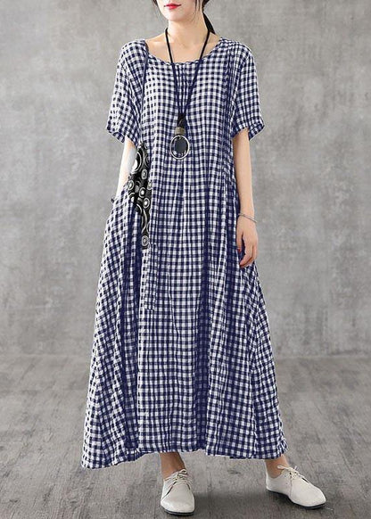 Herra Casual zomer lange geruite jurk
